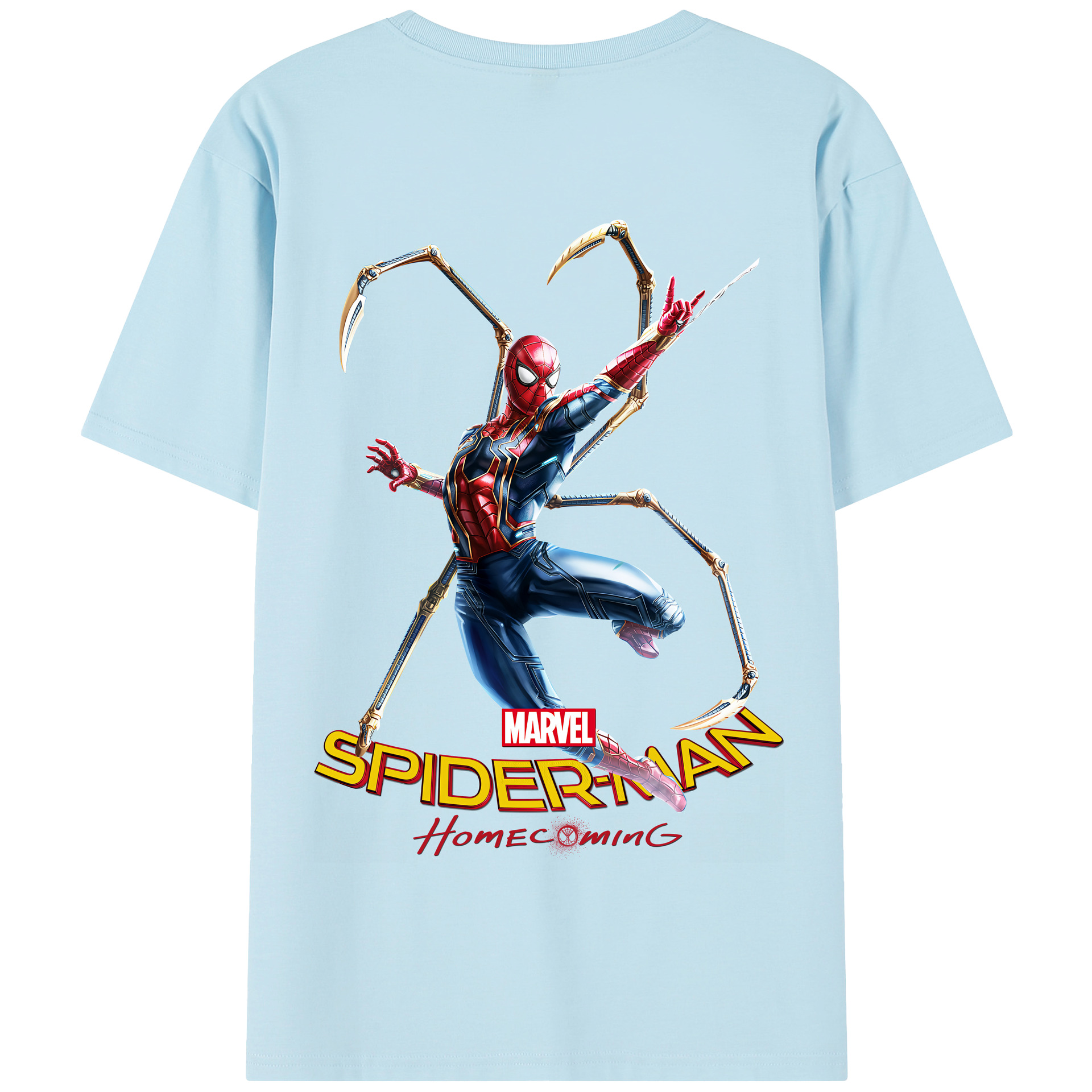 （画像用） Spider Man スパイダーマン 綿100％半袖Tシャツ（背面プリント）